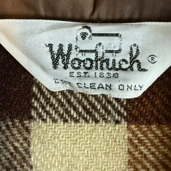 Vintage 60’s Woolrich Wool Shirt Jacket Shacket Window Plaid USA Women’s Large